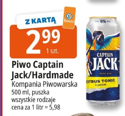 Piwo Captain Jack Handmade Kompania Piwowarska promocja w Leclerc