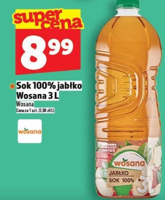 Sok 100% jabłko Wosana 3L promocja w TOPAZ
