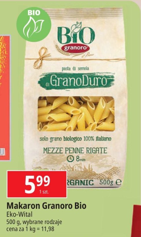 Makaron pennoni rigati GRANORO promocja