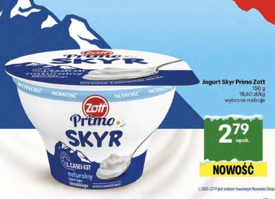 Jogurt Skyr Primo Zott wybrane rodzaje promocja w Delikatesy Centrum