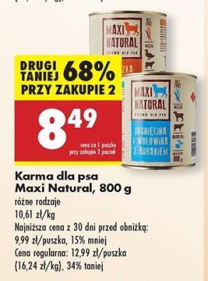 Karma dla psa jagni臋cina wo艂owin膮 i burak Maxi natural promocja
