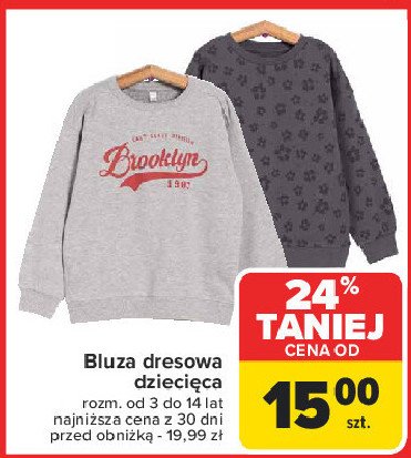 Bluza dresowa dziecięca 3-14 lat promocja