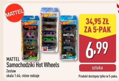 Samochodziki Hot Wheels 5-pak Mattel promocja w Aldi