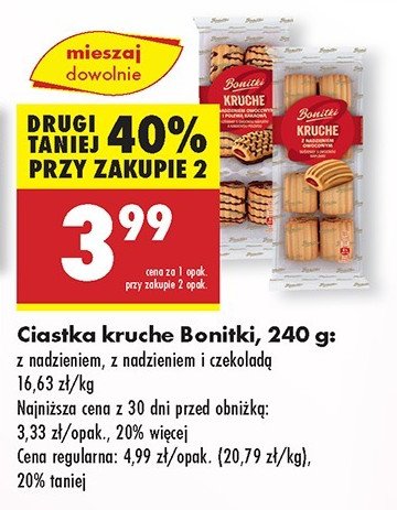 Ciasteczka kruche z nadzieniem owocowym Bonitki promocja