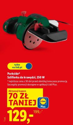 Szlifierka do krawędzi Parkside 250 W promocja w Lidl