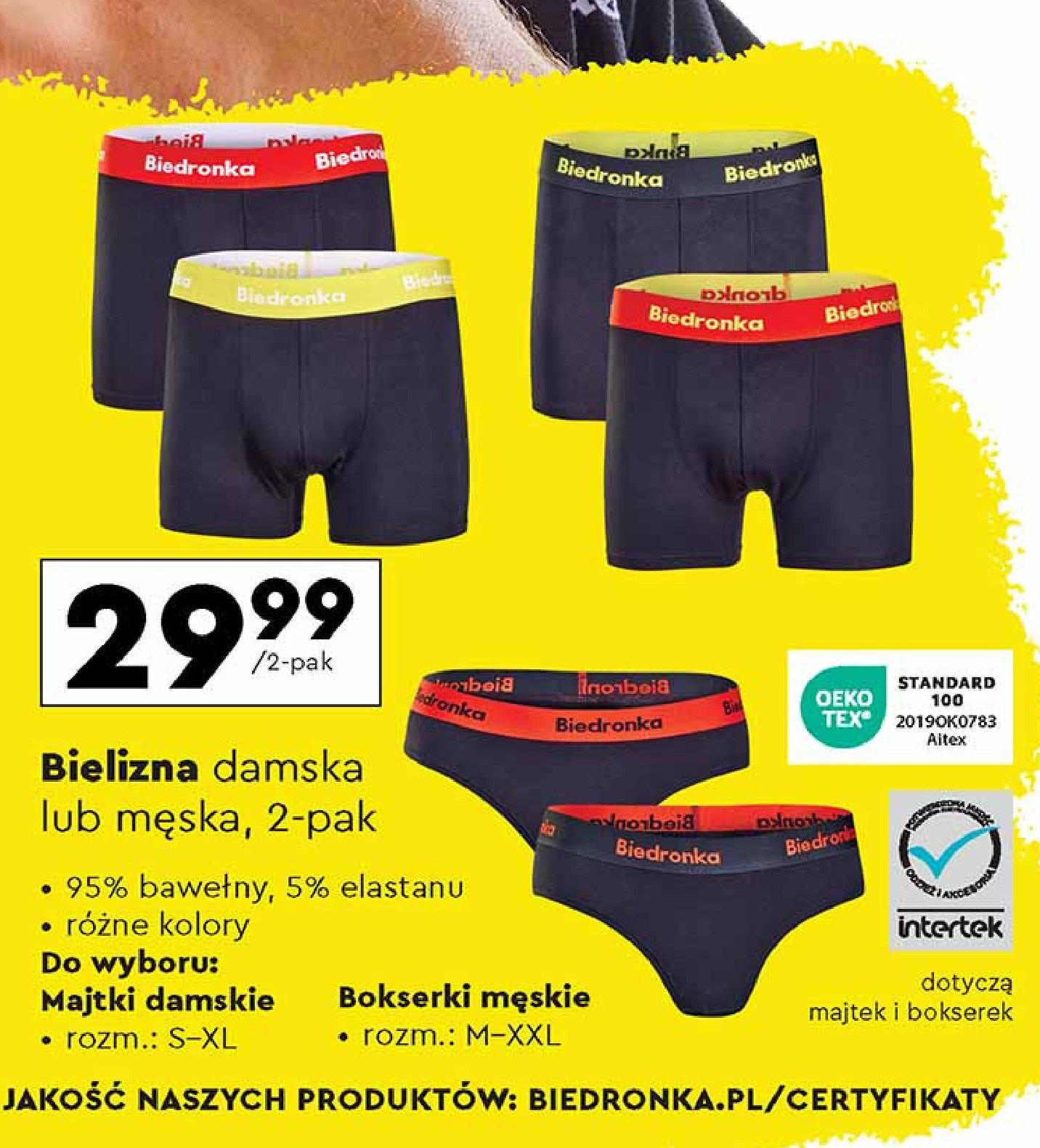 Majtki damskie rozm. s-xl Biedronka promocja