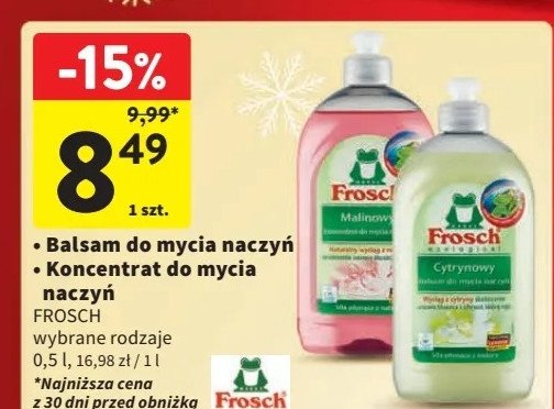 Koncentrat do mycia naczyń malinowy Frosch promocja w Intermarche