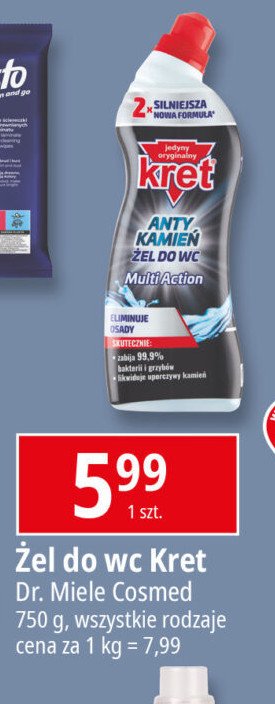 Żel do wc anty kamień multi action Kret promocja