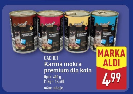 Karma dla kota łosoś i dorsz Cachet promocja w Aldi