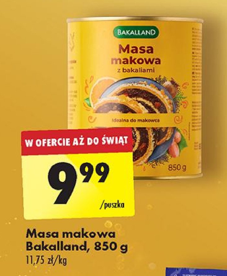 Masa makowa z bakaliami Bakalland promocja