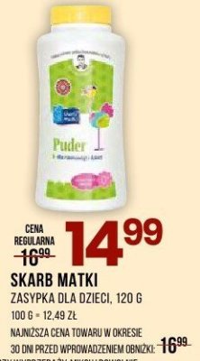Zasypka SKARB MATKI dla dzieci 120g promocja w Drogerie Natura
