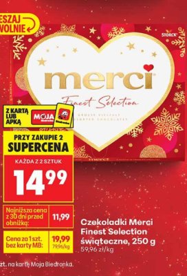 Czekoladki Merci Finest Selection świąteczne promocja w Biedronka