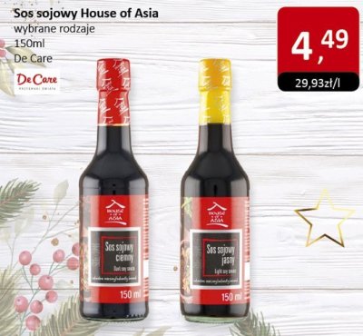 Sos sojowy House of Asia wybrane rodzaje De Care promocja w Market Point