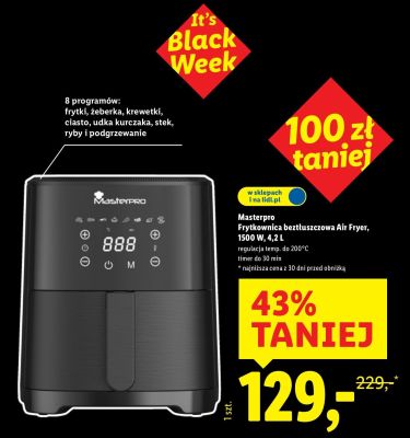Frytkownica beztłuszczowa Air Fryer 1500 W, 4,2 L promocja w Lidl