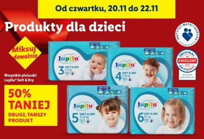 Pieluchy Lupilu Soft & Dry promocja w Lidl