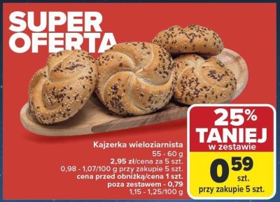 Kajzerka wieloziarnista 55-60 g promocja w Carrefour