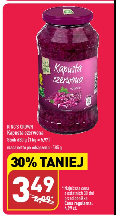 Kapusta czerwona King's crown (aldi) promocja