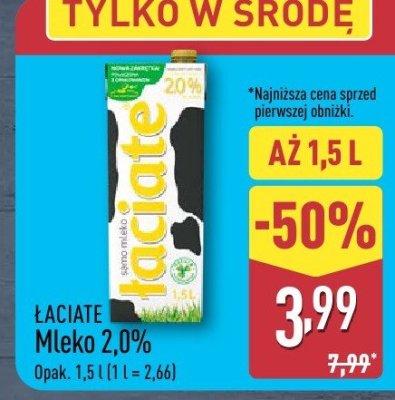 Mleko 2,0% promocja w Aldi