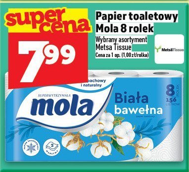 Papier toaletowy Mola 8 rolek promocja w TOPAZ