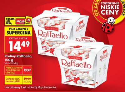 Praliny Raffaello 150g promocja w Biedronka