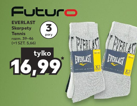 Skarpety tennis 36-46 Everlast promocja