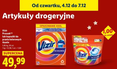 Kapsułki do prania kolorowych tkanin Vizir promocja w Lidl