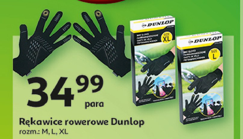 Rękawiczki rowerowe m Dunlop promocja w Auchan