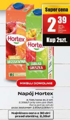 Napój Hortex różne smaki promocja w Supeco