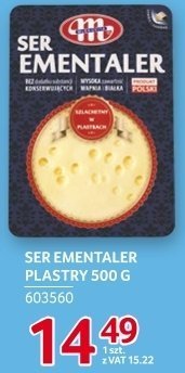 Ser ementaler plastry Mlekovita 500g promocja w Selgros