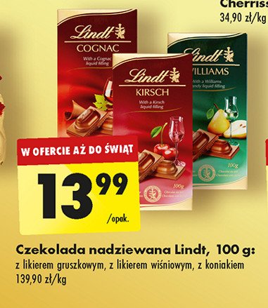 Czekolada z likierem gruszkowym Lindt promocja w Biedronka