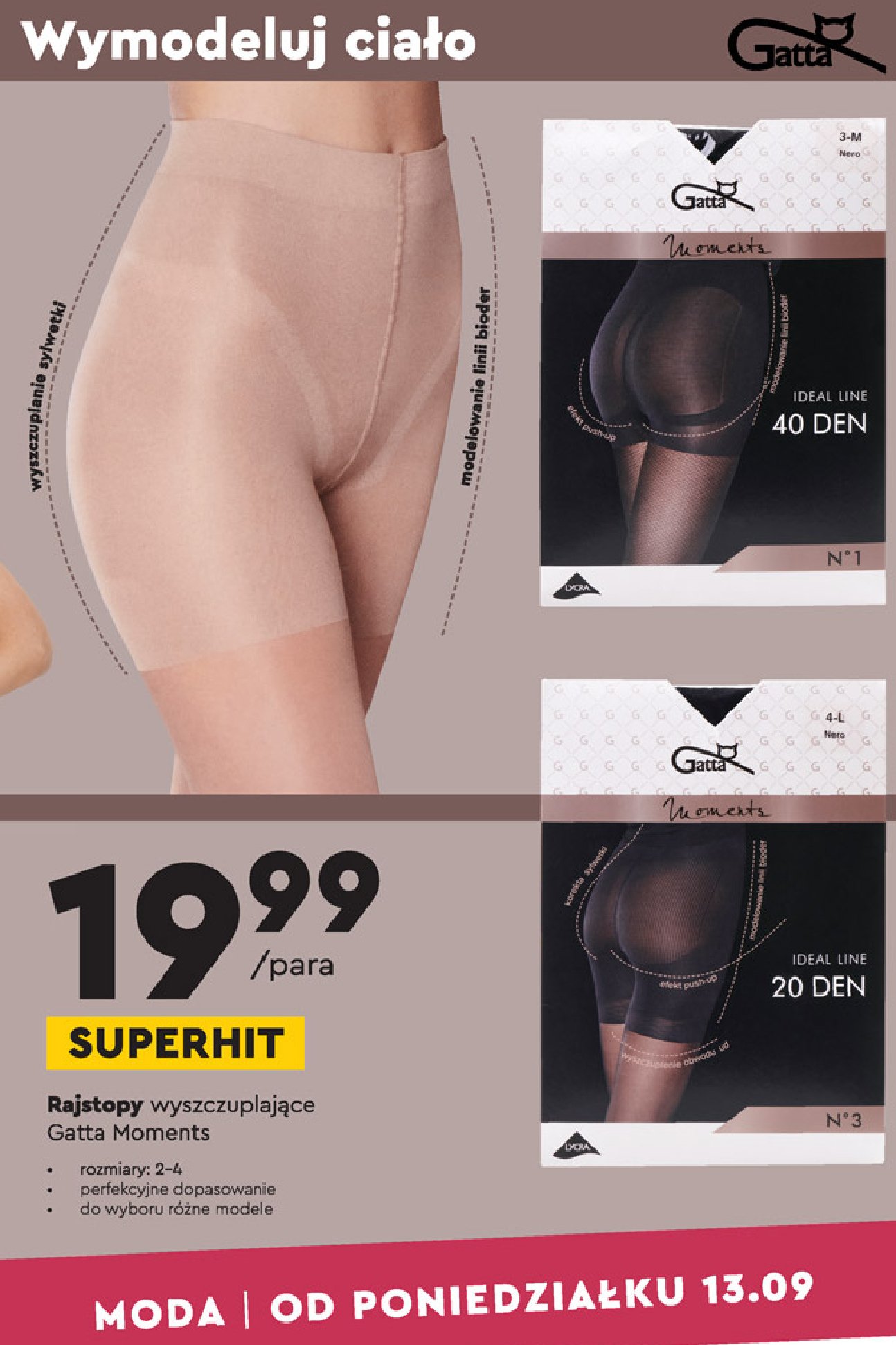 Rajstopy damskie 40 den moments rozm. 1 Gatta promocja
