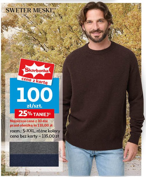 Sweter męski s-xxl Auchan inextenso promocja