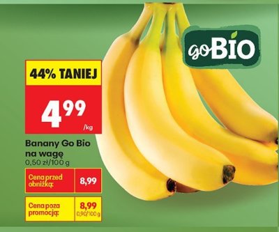 Banany Go Bio na wagę promocja w Biedronka