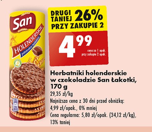 Herbatniki z czekoladą San holenderskie promocja