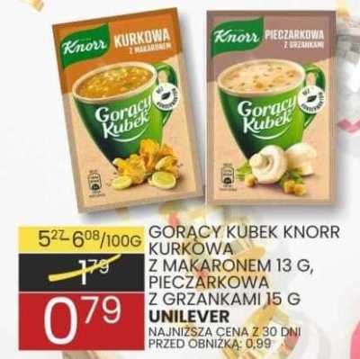Zupa Gorący Kubek Knorr kurkowa z makaronem promocja w Wafelek