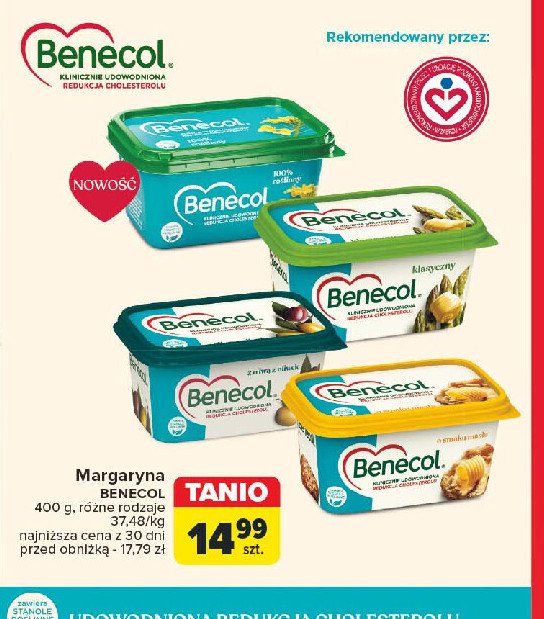 Margaryna Benecol classic Benecol raisio promocja w Carrefour Market