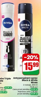 Antyperspirant spray Black & White Invisible Original promocja w Dino