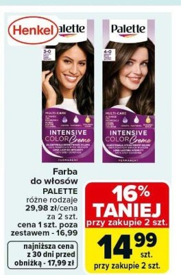Farba do włosów Palette różne rodzaje promocja w Carrefour Market