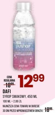 Syrop smakowy DAFT promocja w Drogerie Natura