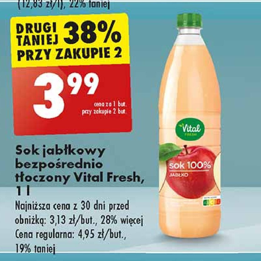 Sok jabłkowy Vital fresh promocja