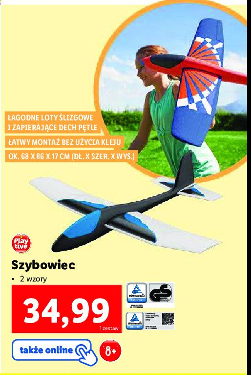 Szybowiec xxl wym. 68 x 86 x 17 cm Playtive promocja