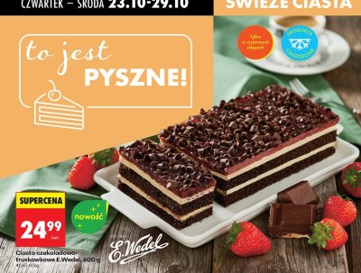 Ciasto czekoladowo-truskawkowe E.Wedel promocja w Biedronka