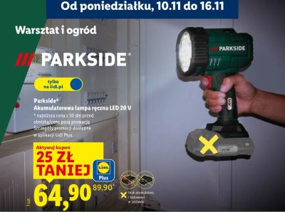 Parkside Akumulatorowa lampa ręczna LED 20 V promocja w Lidl