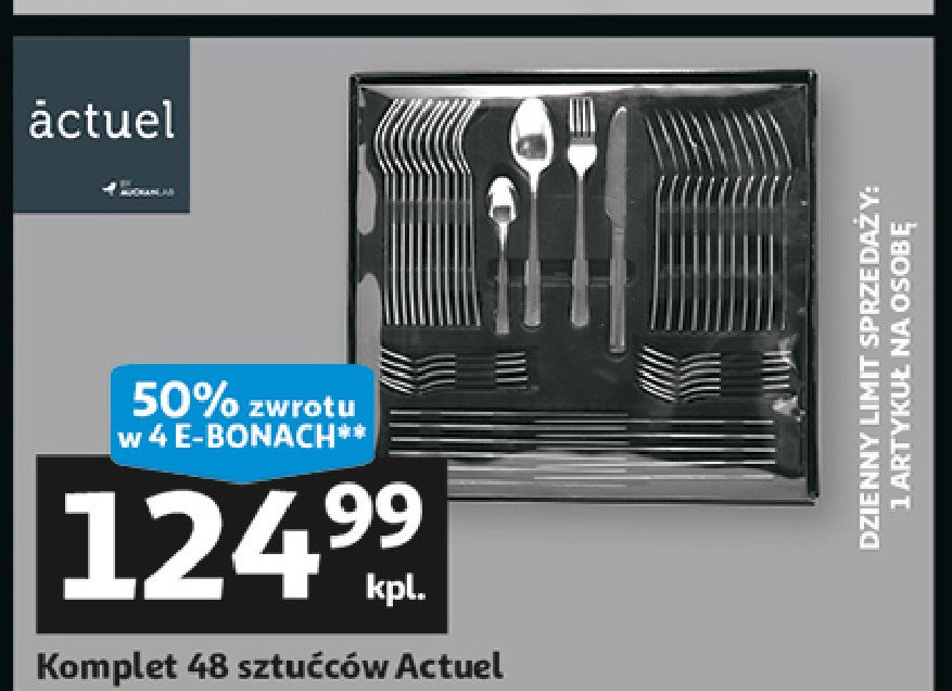 Komplet sztucców Actuel promocja w Auchan