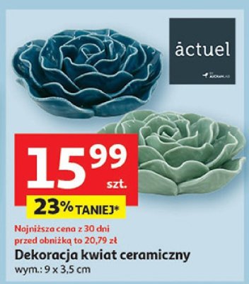 Dekoracja kwiat ceramiczny actuel promocja w Auchan
