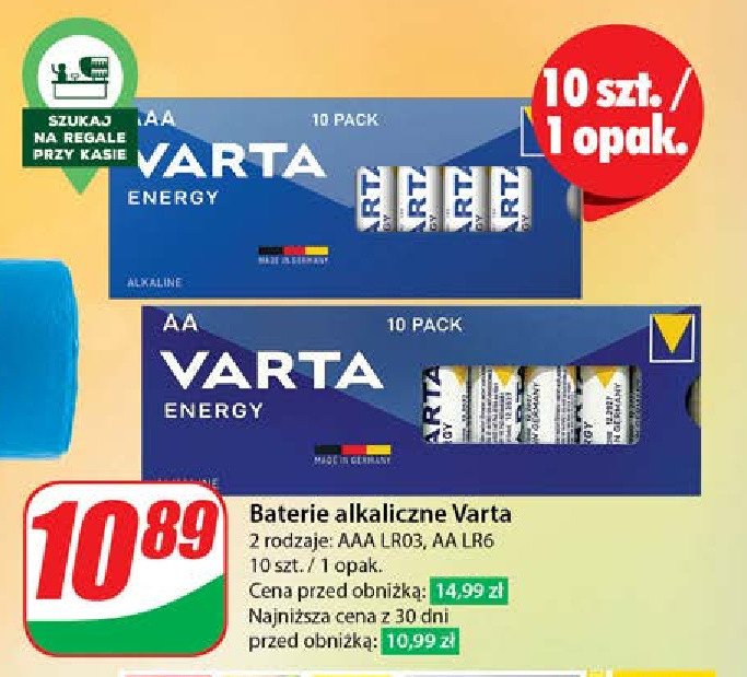 Baterie energy aaa Varta promocja
