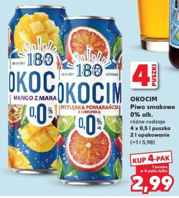 Piwo smakowe 0% alk. różne rodzaje 4 x 0.5l puszka 21 opakowań promocja w Kaufland