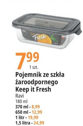 Pojemnik do żywności keep it fresh prostokątny 1.5 l Ravi promocja