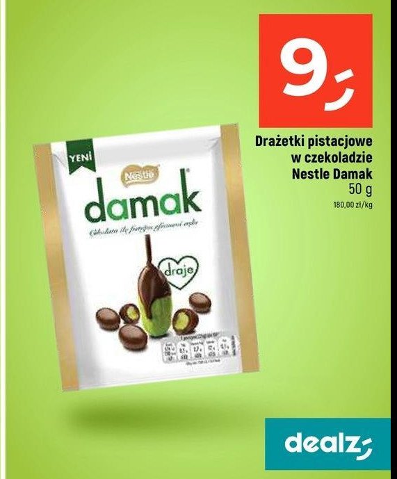 Pistacje w czekoladzie Damak (nestle) promocja