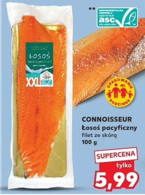 CONNOISSEUR Łosoś pacyficzny filet ze skórą 100 g promocja w Kaufland